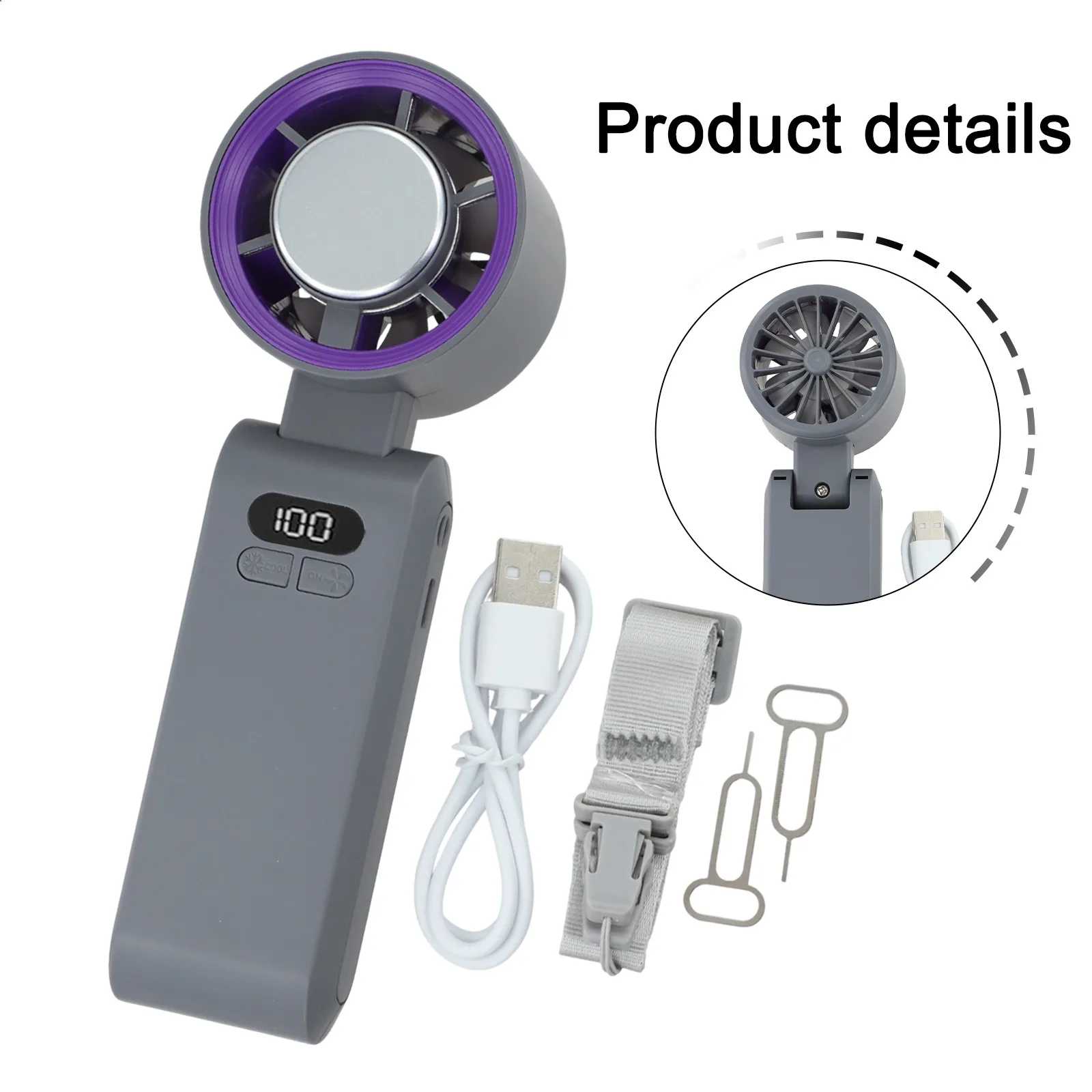 Ventilateur de refroidissement USB portatif puissant doté de vitesses de vent réglables et longue durée de vie de la batterie pour un confort toute la journée