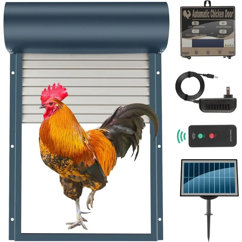 Solar roll gate chicken coop door, remote control anti-pinch automatic switch chicken door