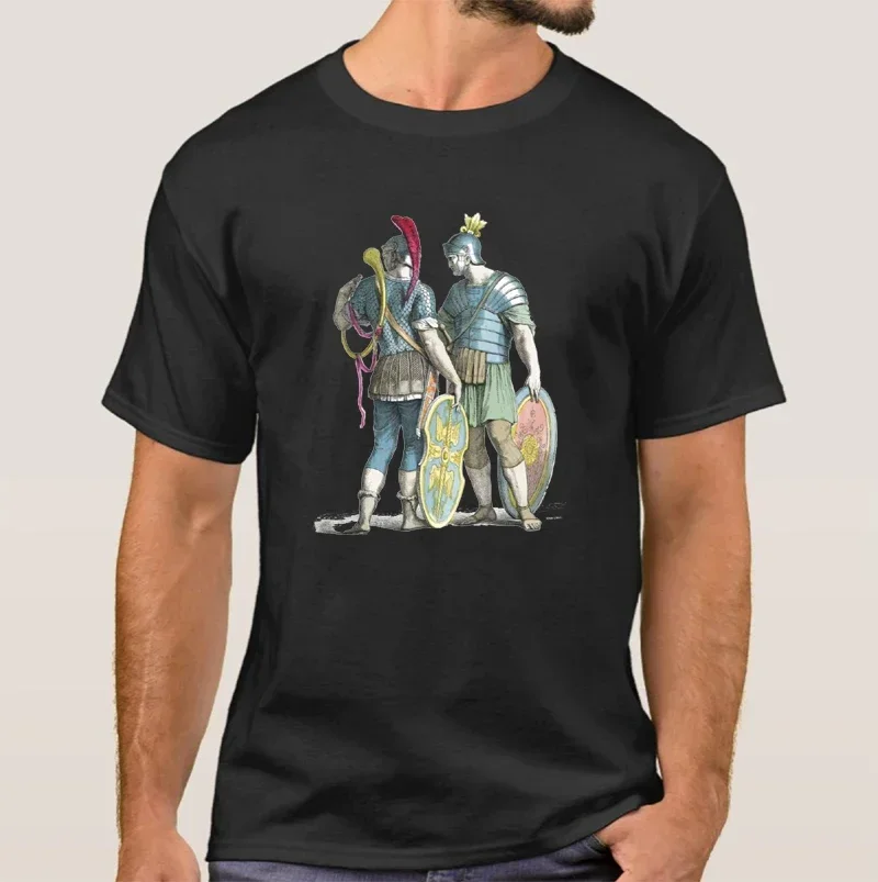 Ancient Roman Legionaries Art Draw Print T-Shirt. Summer Cotton Short Sleeve O-Neck Mens T Shirt New S-3XL