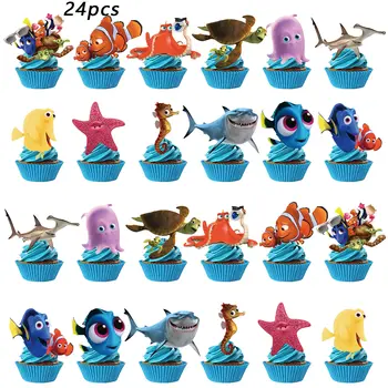 Ozdoba na dort s motivem Hledá se Nemo, ozdoby na muffiny, dekorace na narozeninové párty, dekorace na narozeninový dort s motivem Hledá se Nemo 10 nejlepší prodej Narozeninové dekorace Nemo - №6