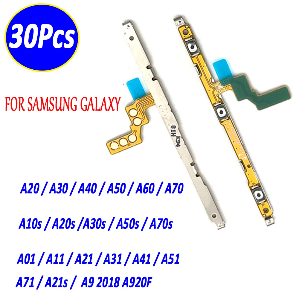 30Pcs, Przycisk włączania/wyłączania głośności Elastyczny kabel do Samsung A01 A10S A11 A20S A21S A30 A30S A50 A50S A70S A51 A71 A920