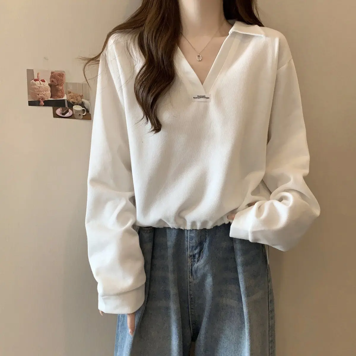 

Женские толстовки, черный топ контрастного цвета, хаки, с напуском, рождественская верхняя одежда с отложным воротником, модная женская одежда без шляпы с бантом