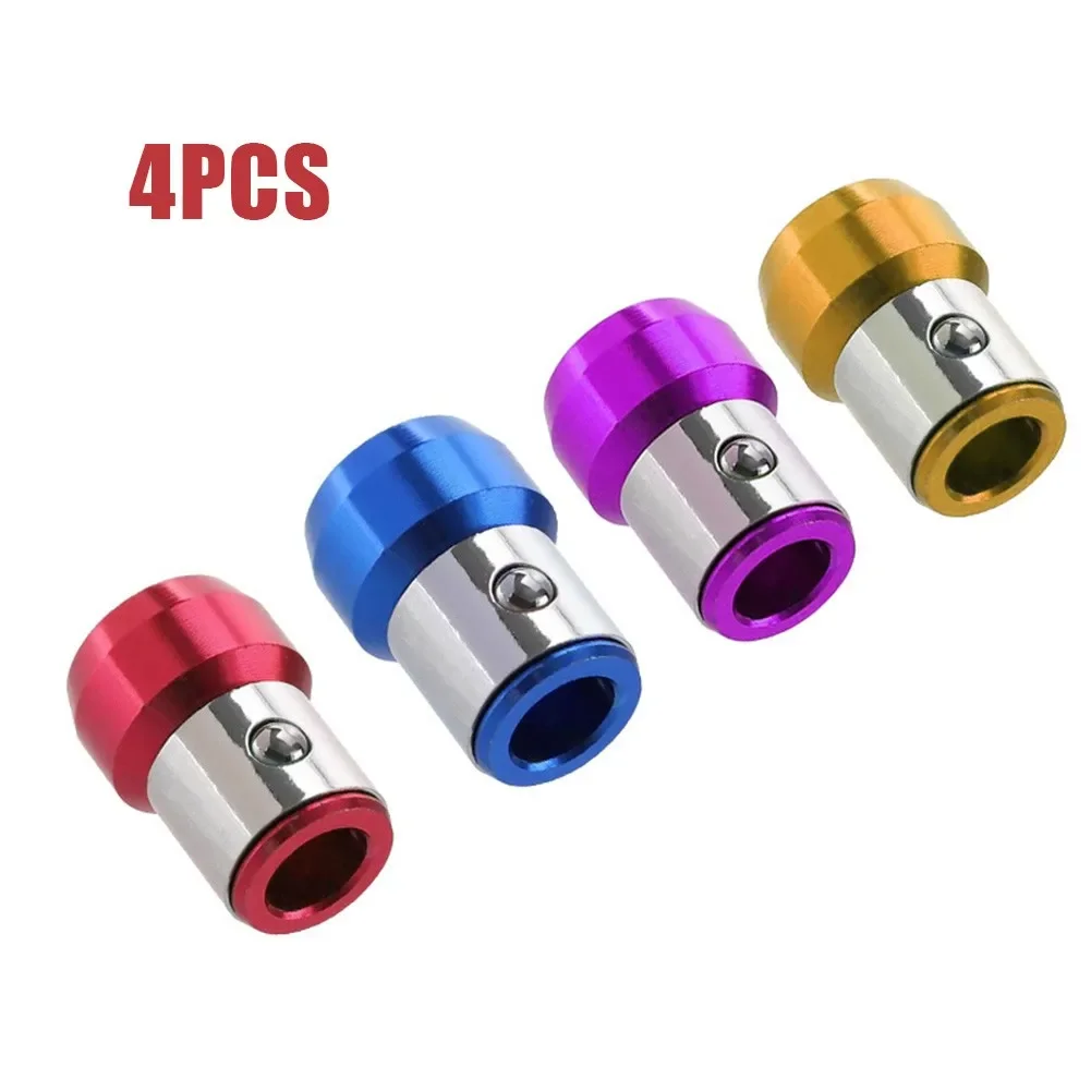 Embouts de tournevis à anneau magnétique en métal et acier, tête anti-corrosion, magnétiseur de bain, vis, anneau, 6.35mm, 21x15mm, 4 pièces