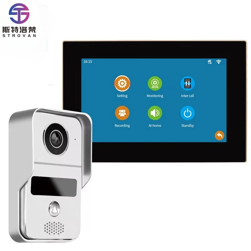 7 Inch Screen Smart Wireless Ip Audio Intercom Video Door Phone Viewer Unlock  Wifi Peephole Door Bell Doorbell