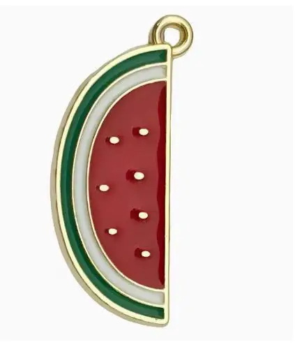 

10Pcs Watermelon Pendants Alloy Enamel Fruit Slice Charms for Jewelry Making Bracelets Earrings Necklaces Summer Accessories