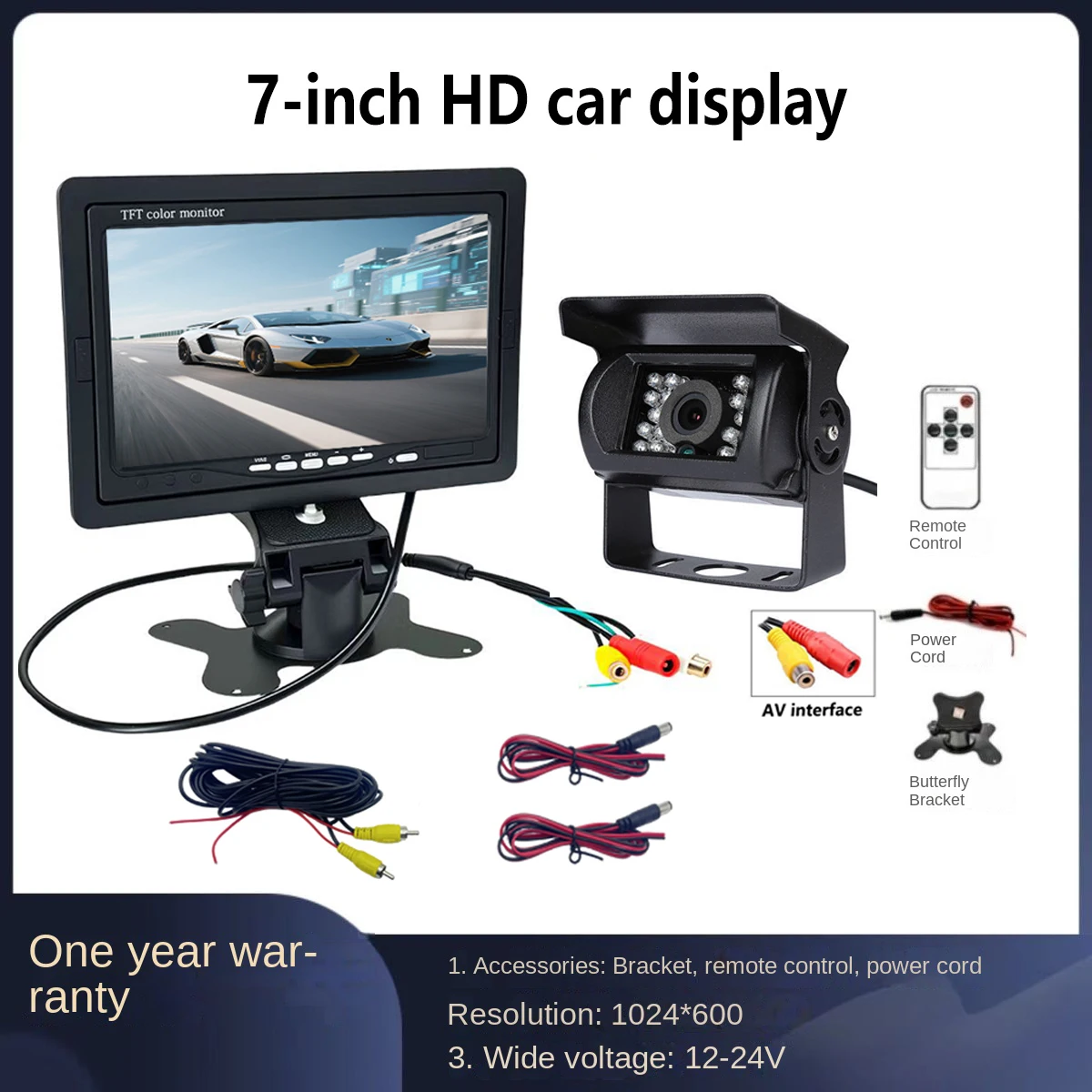 

7-inch car monitor truck bracket desktop monitor car monitor display visual reversing image