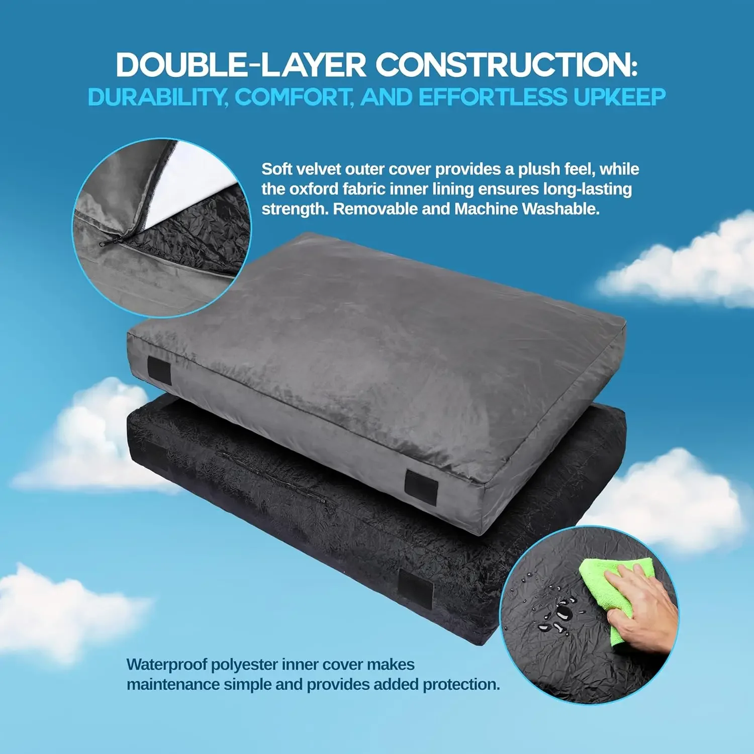 Z_4 x 6 Ft Crash Pad – Soft Velvet Cover Sensory Crash Pad for Kids with Durable Shock-Absorbing Foam, Machine Washable Cover,