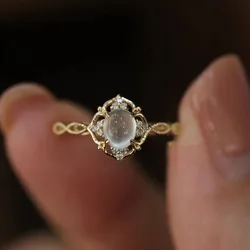 VENTFILLE 925 Stamp Silver Color Opal Ring for Women Girl Braided Hollow Romantic Jewelry Engagement Gift Dropshipping