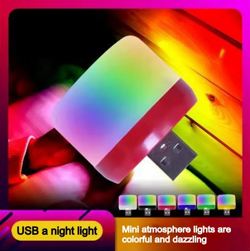 USB plug light Portable USB small book light LED Eye protection reading light COMPUTER mobile power charging square night light