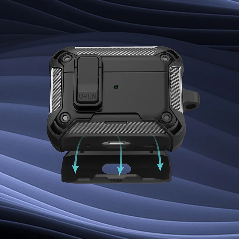 Чехол для AirPods 4-го поколения с подставкой для телефона, полная защита от падения, автоматический блокирующий переключатель, дизайн с комплектом очистителя для Airpods 4