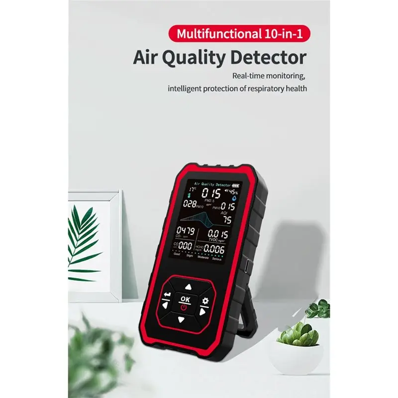 【ترويج】كاشف جودة الهواء الداخلي المحمول Rea لـ AQI، CO2، PM2.5، PM1.0 TVOC، HCHO، الجسيمات، درجة الحرارة والرطوبة #2
