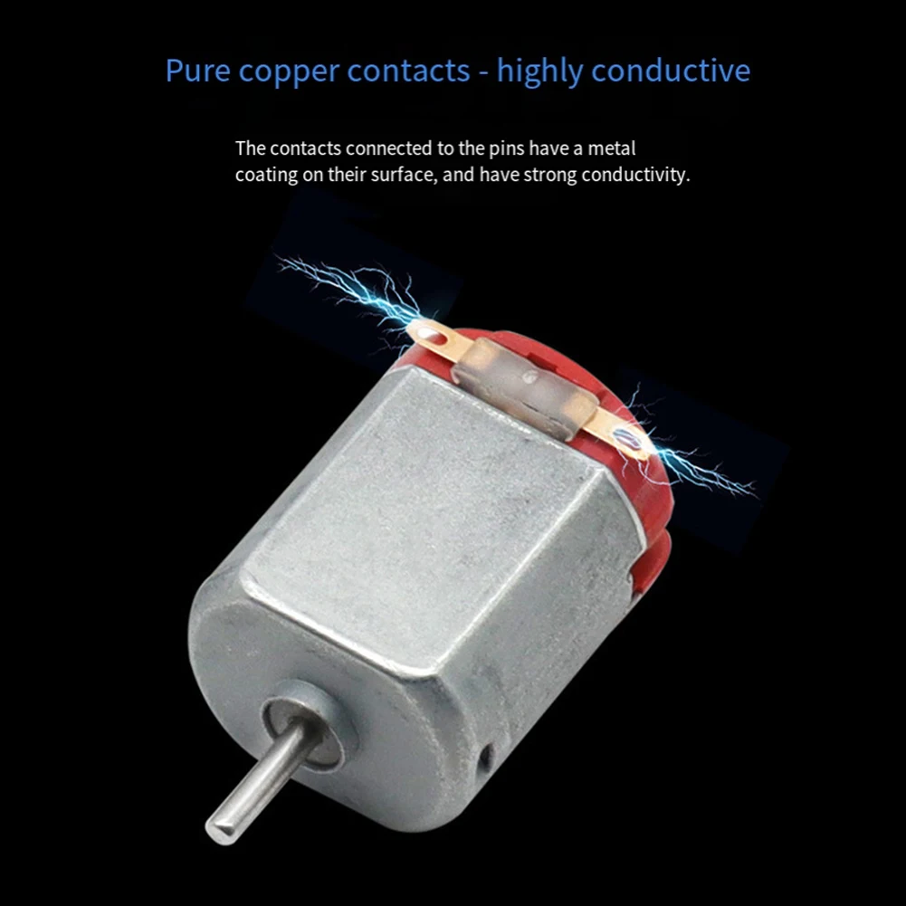 Dc Motor RC Accessories 130 DC Motor Rust-proof Battery Compatible Solar Cell Compatible 15000 RPM Compact Design