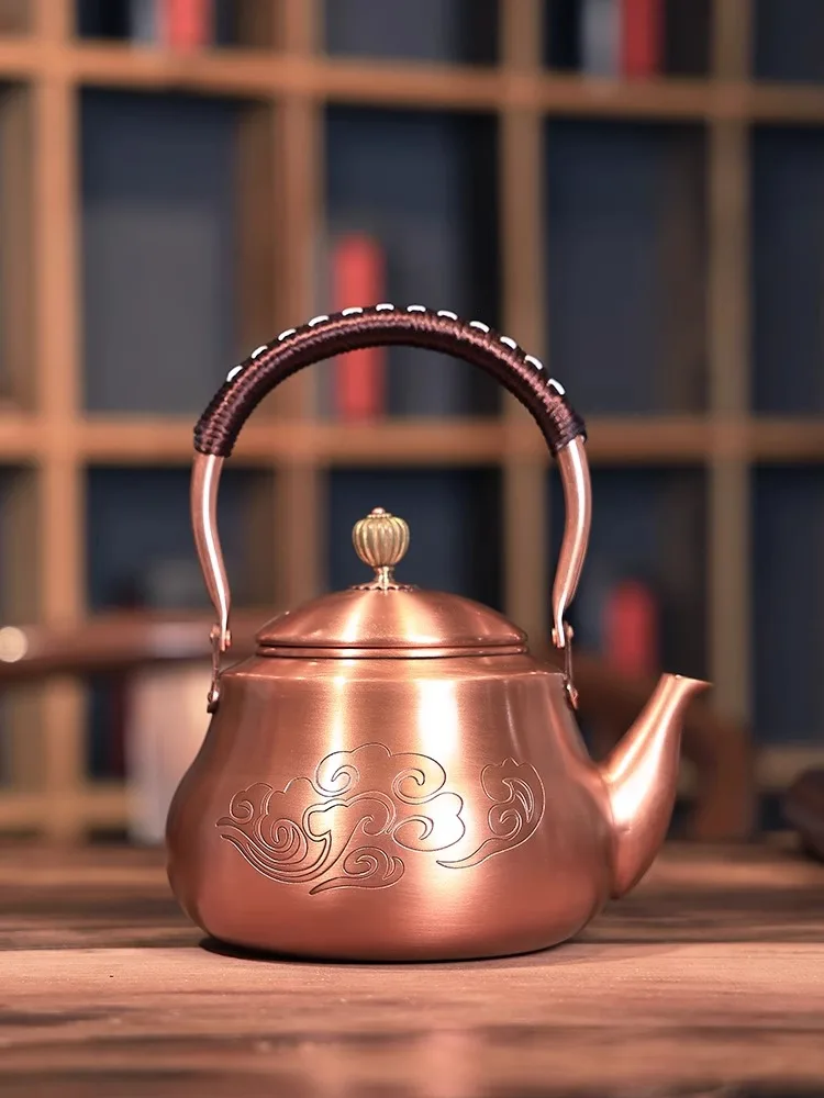 Copper teapot, kettle, electric pottery stove, enclosed stove, boiling teapot, brewing tea, pure copper, handmade