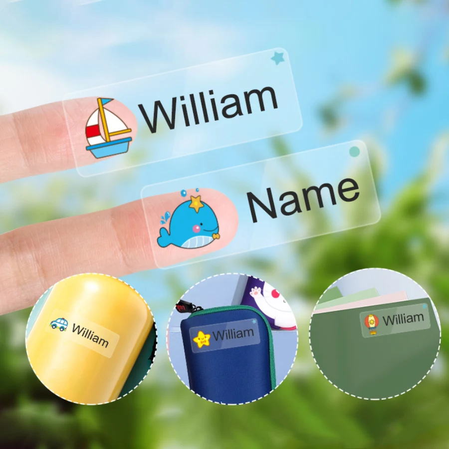 � Personalisierte Namensetiketten für Schulkinder - Transparente Wasserfeste Aufkleber, Lunchbox- & Wasserflaschenetiketten, DIY-Bastelarbeiten ‌ – Detail 6