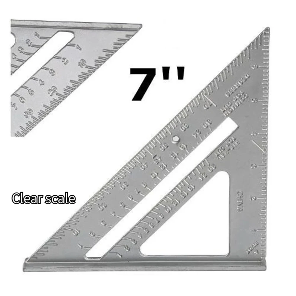 KATWAY 7 "مسطرة مثلثة دقيقة سميكة زاوية حاكم قياس سبائك الألومنيوم النجارة مثلث حاكم HH-AA140