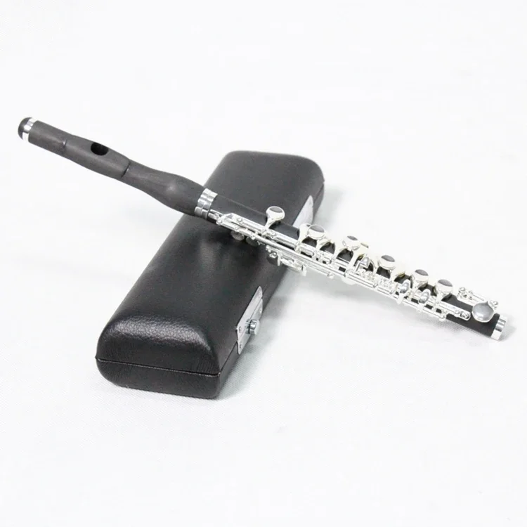 

Wholesale Flute Instrument Good Quality Silver Plated Hard Rubber Piccolo Flute