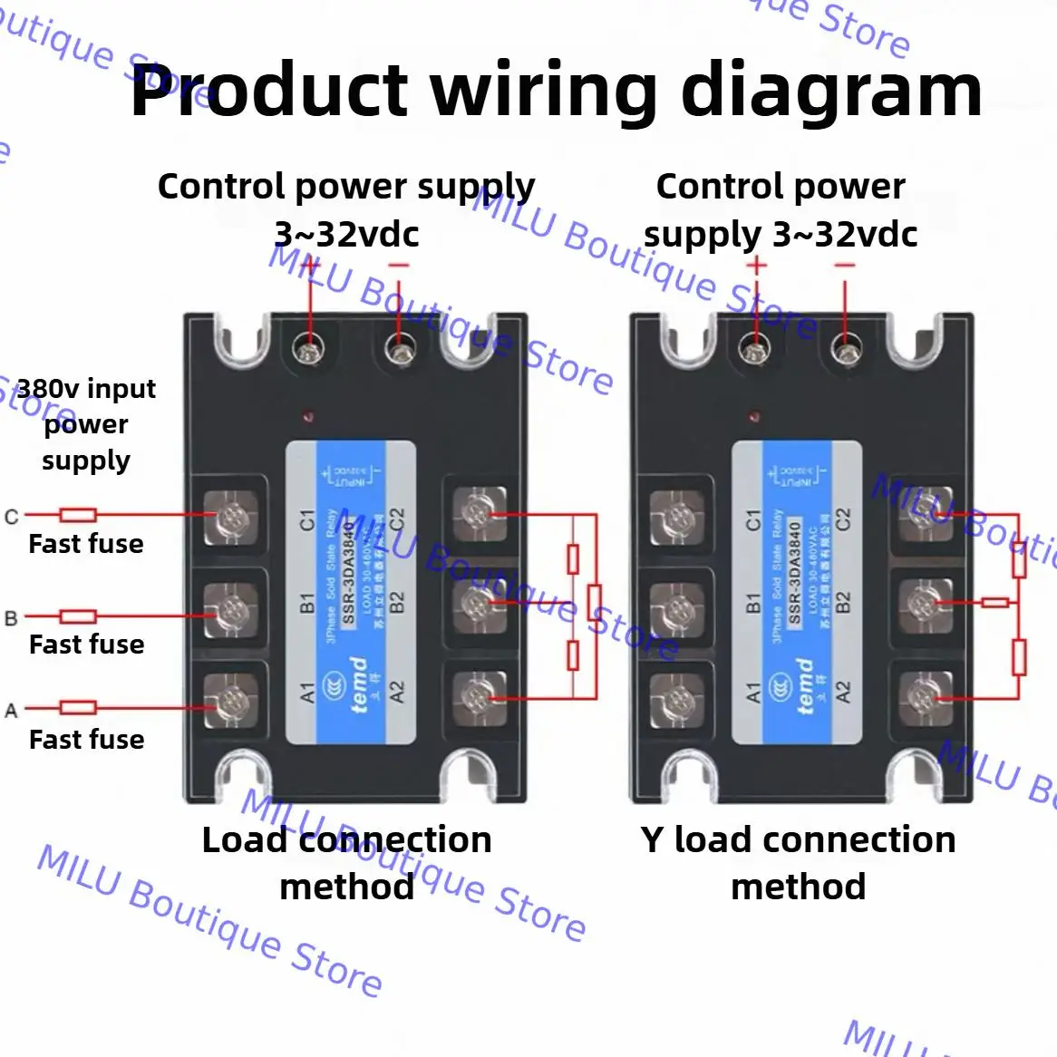 DC-AC مرحل الحالة الصلبة 3-SSR 10A-200A KSSR 3 ~ 32VDC-24 ~ 480VAC التحكم 40AA 40DA KSSR الحماية من الايبوكسي #4