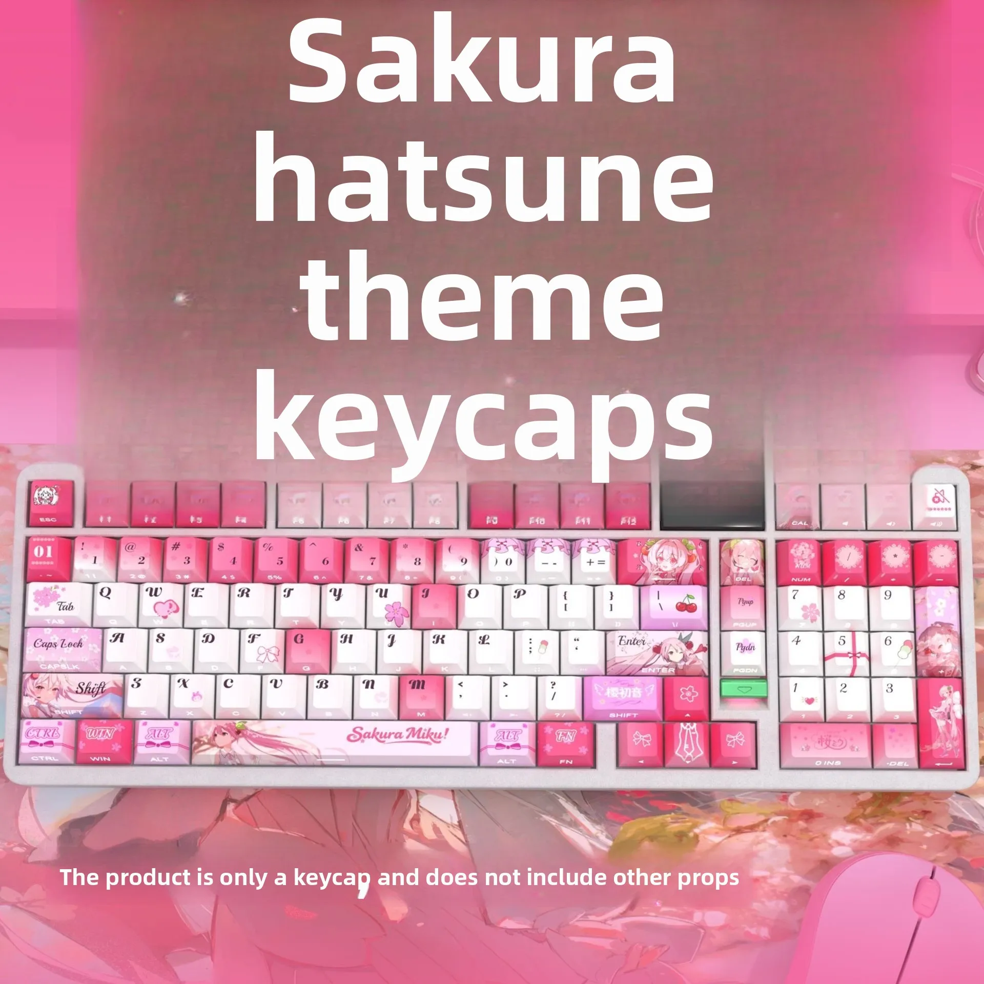 Custom Sakura Maiden Theme Cherry Profile Side Print Translucent Keycap Unique High Aesthetic Custom Professional Gift.
