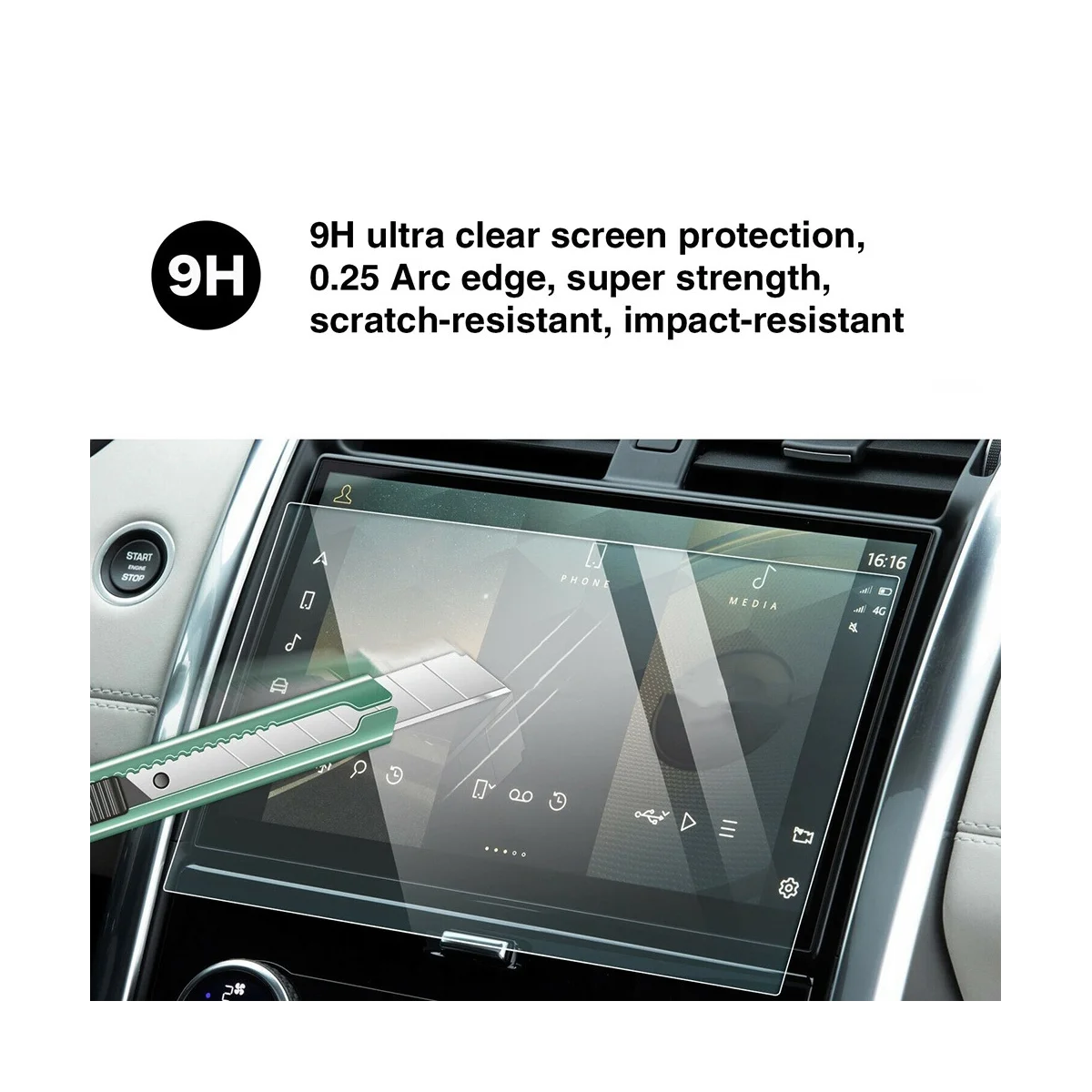 11.4 Inch Car Navigation Touch Display Screen Protector Tempered Glass Film for Land Rover Defender 90 110 2022