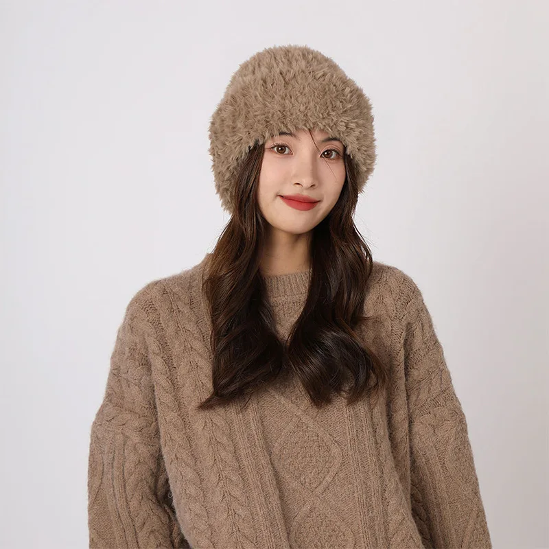 

Fashion Cap Hugger Toque Head Stocking Watch large-Head Caped Knitted Hat Women Warm Versatile Winter Autumn Winter B2M50