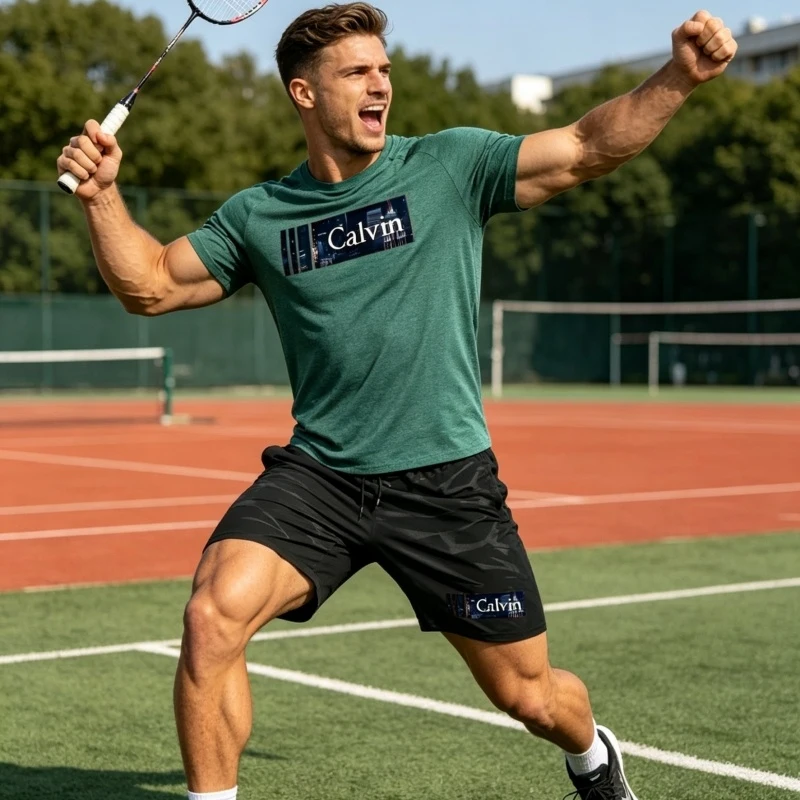 

Men's Summer Silk-Soft Breathable Sports Short-Sleeved Shorts Set - Lightweight and Comfortable Outdoor Sports Men's Clothing
