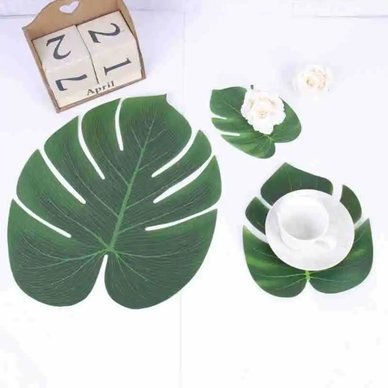 12Pcs Artificial Tropical Palm Leaves Safari Jungle Decora Hawaiian Luau Party Leaf Home Table Decor Wedding Birthday Supplies
