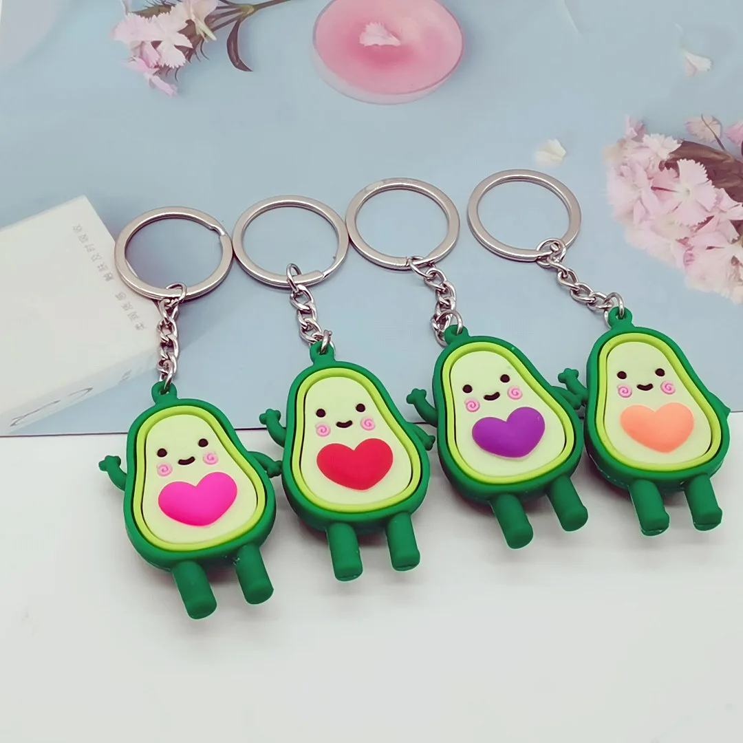 One. Avocado key chain heart avocado key ring bag pendant student gift spot wholesale. Random color