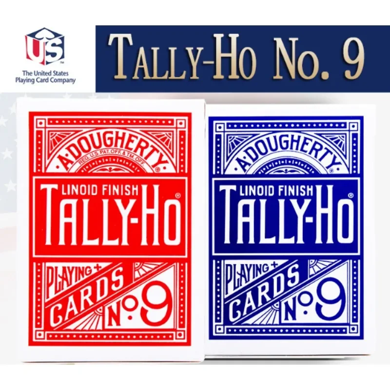 Tally-Ho No.9 Playing Cards USPCC Fan/Round Back Deck Poker Size Magic Card Games Magic Tricks Props for Magician Bicycle Cards