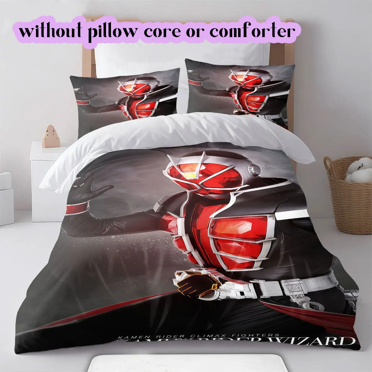 Kamen anime Soft and Comfortable Duvet Cover, Children's Bedding Set Gift, Extra Large Size, Various Sizes Available