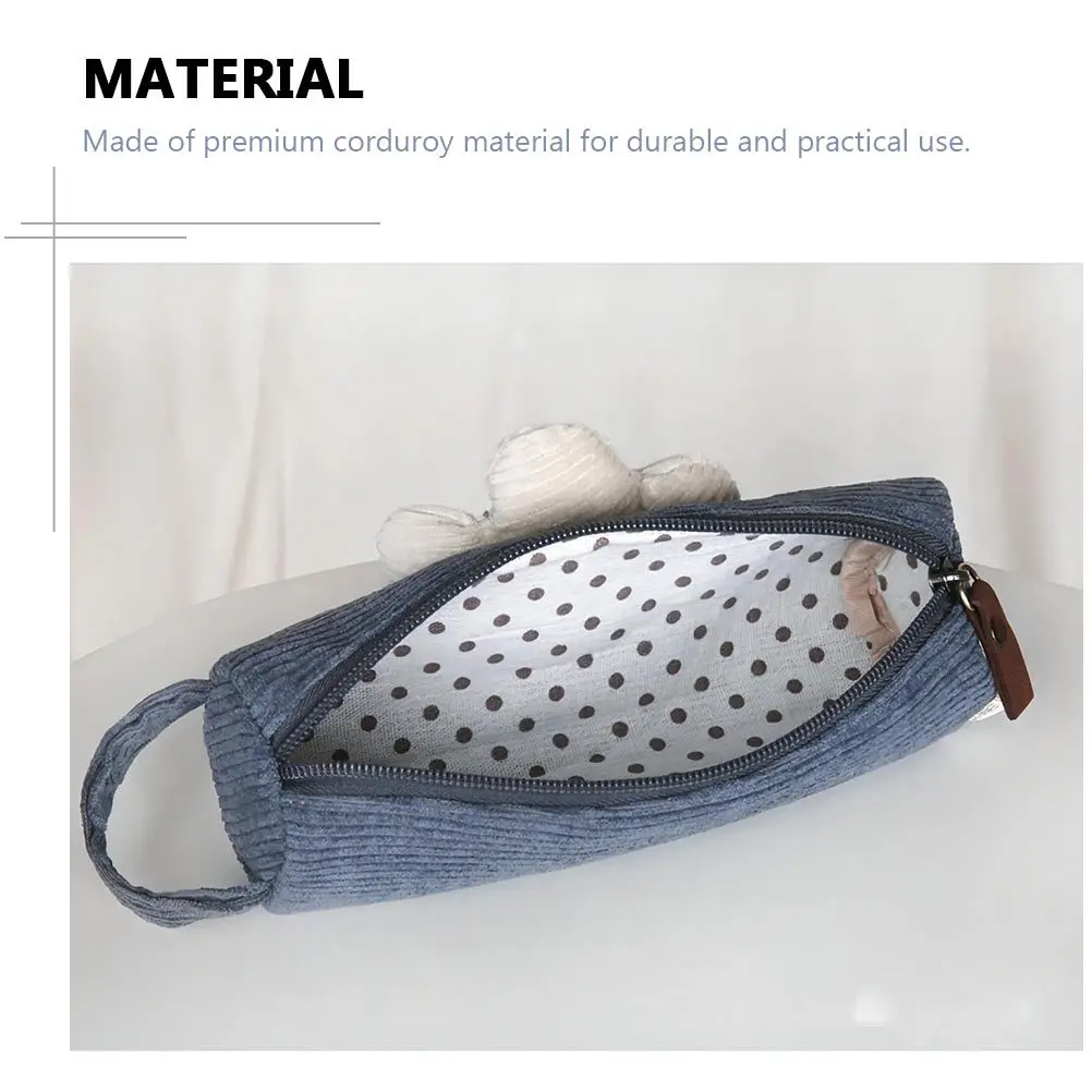 1Pcs Daisies Pencil Case Exquisite Craftsmanship Colorfast Smooth Zipper Fabric Portable Pencils Pouch