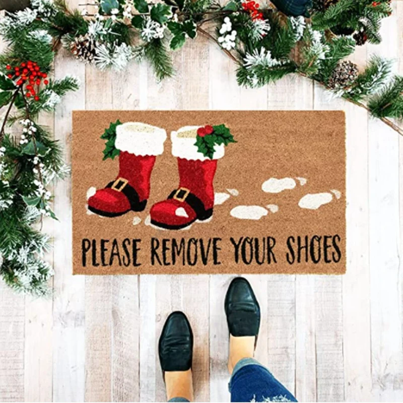 

HOT SALE Doormat Indoor Entrance Christmas Doormats Boots Welcome Home Carpet Front Door Mat Decorations Christmas Bathroom Rug