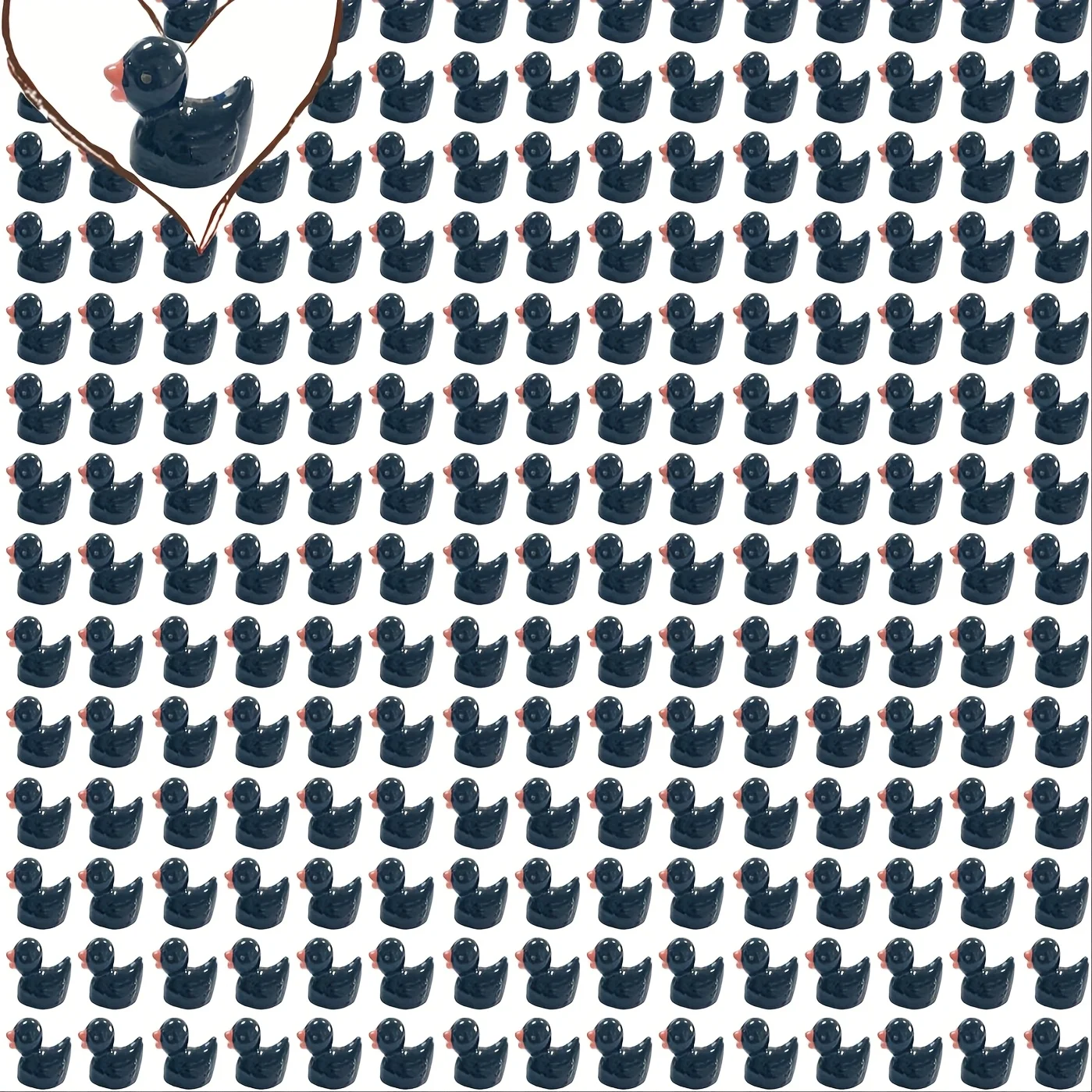 100/50 шт. мини-смола, черные утки, крошечные утки, миниатюрные фигурки, объемные подвески в виде маленькой утки для вечеринки, DIY микропейзаж, садовый декор