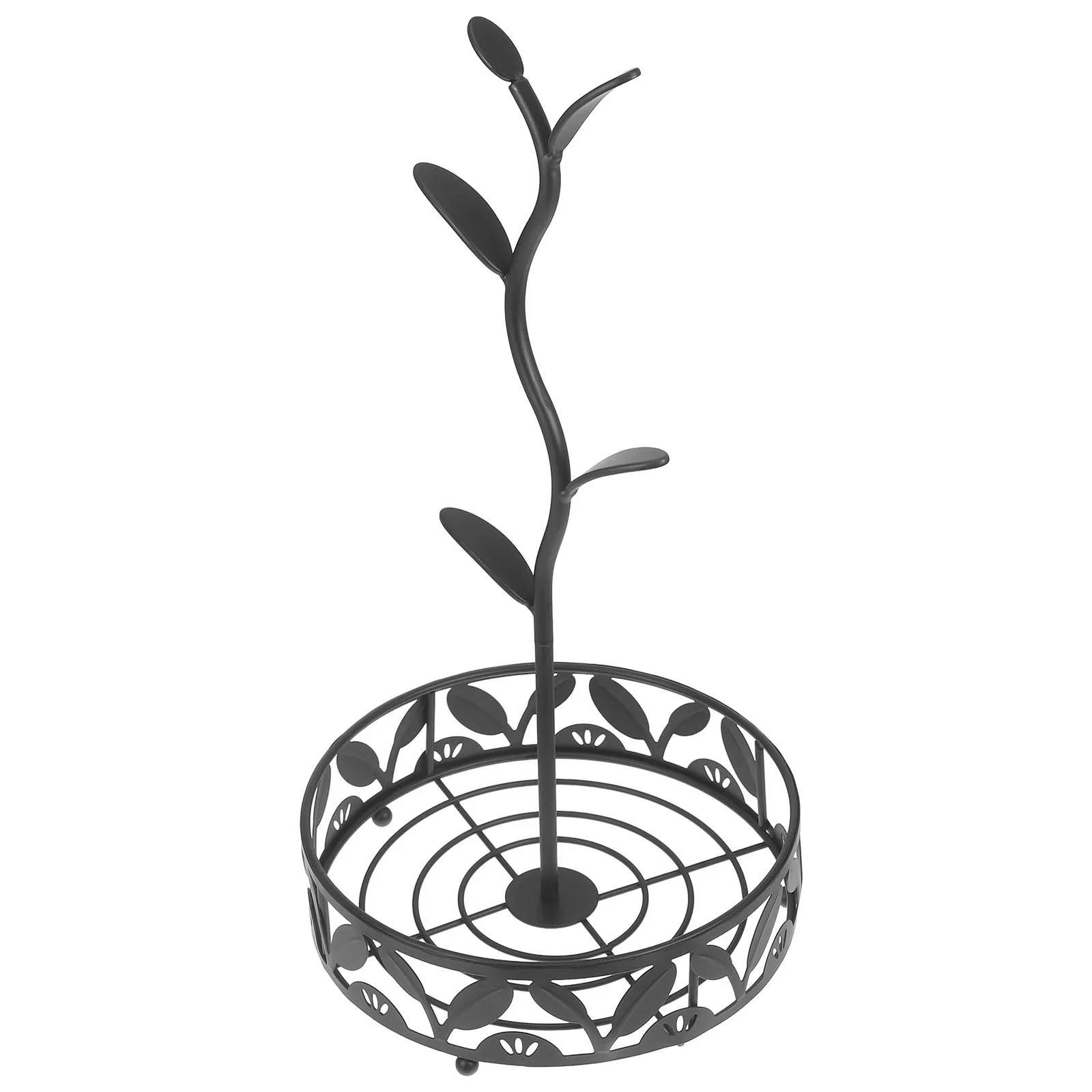 

Delicate Cup Bracket Coffee Mug Tree Stand Countertop Pantry Kitchen Supply Glass Cup Storage Black Color Metal Arms Smooth