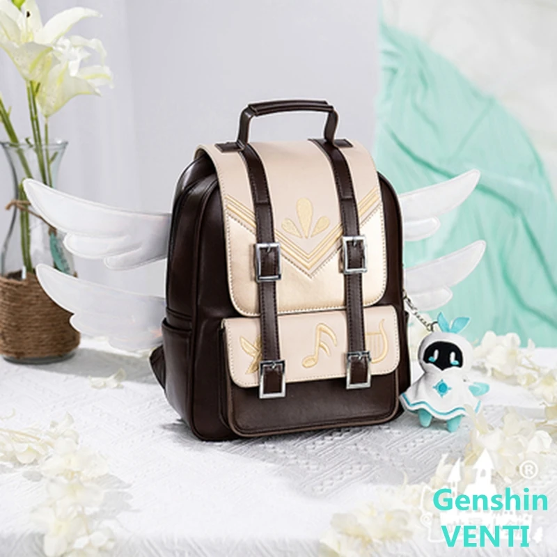 

Genshin ImpactI Barbatos VENTI Backpack Wind Spirit Pendant Anime Accessories Cosplay Cartoon Wings Bag God's Holiday Gift