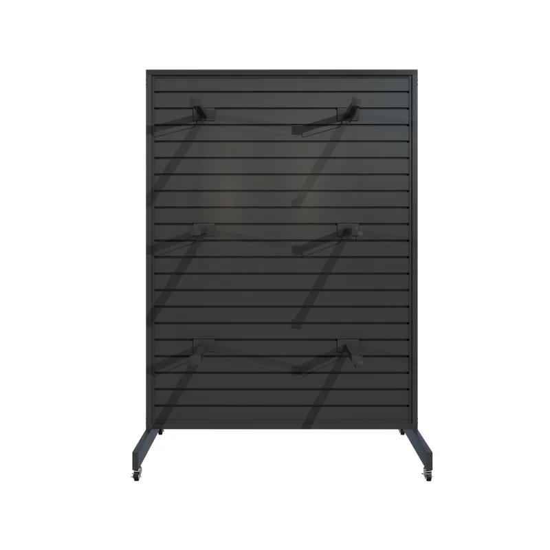 

custom.Custom luxury garment store metal wheel black retail clothes display racks shelf for clothing shop and shelf