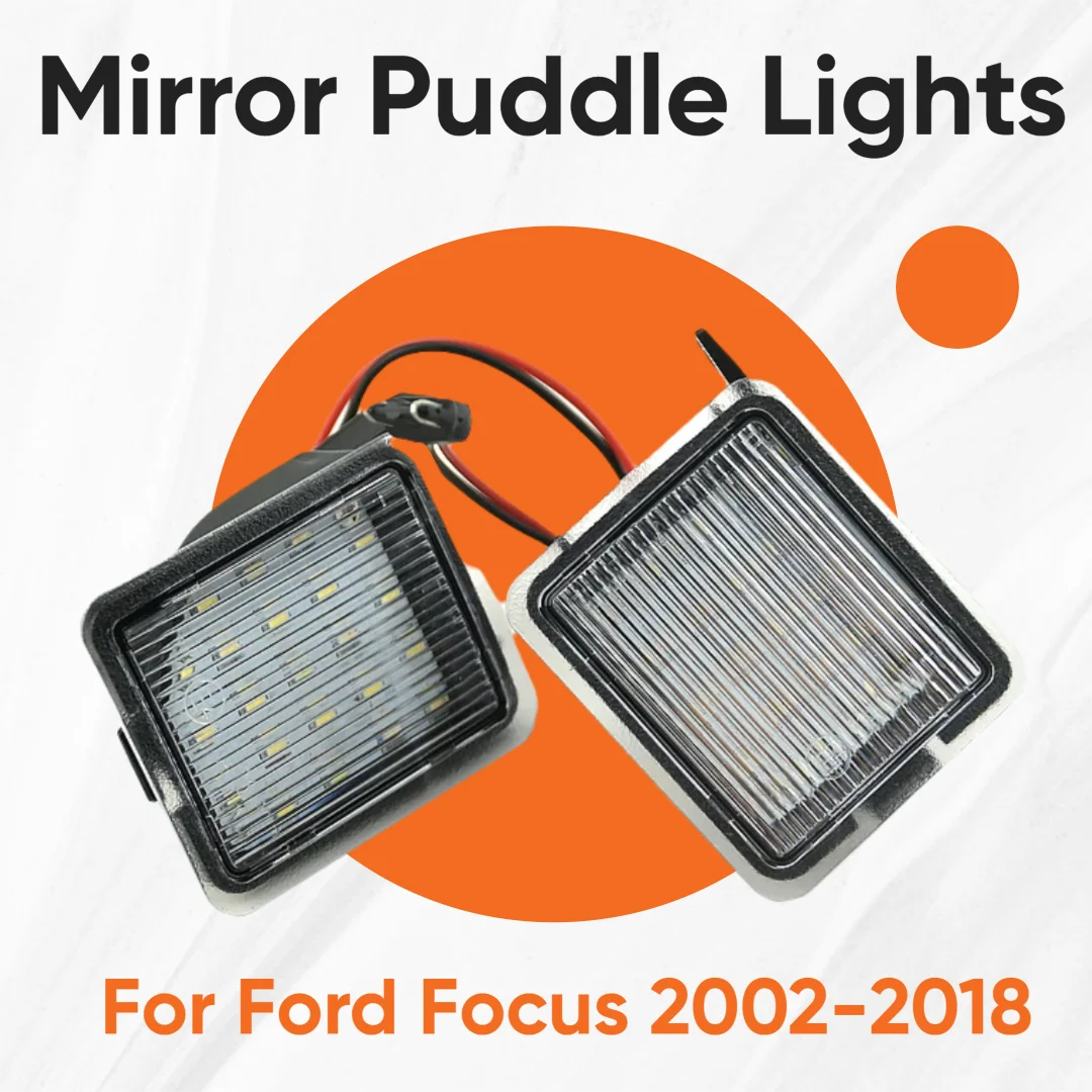 2Pcs LED Side Mirror Puddle Lights for Ford Focus C-Max Kuga Escape Mondeo IV - Easy Fit Car Courtesy Lamps Vehicle Lighting