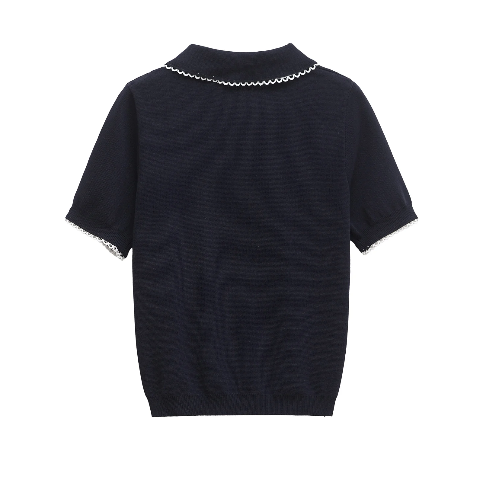 Damskie koszulki polo vintage, bluzki damskie w paski z krótkim rękawem, dzianinowe ubrania golfowe, nowe długie bluzy i topy 2142040