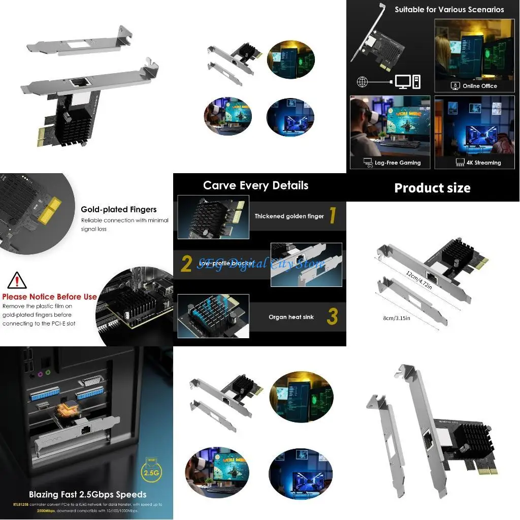 

U75B Ethernet PCIe Networking Interfaces Card 2500Mbps for High Performances Gaming