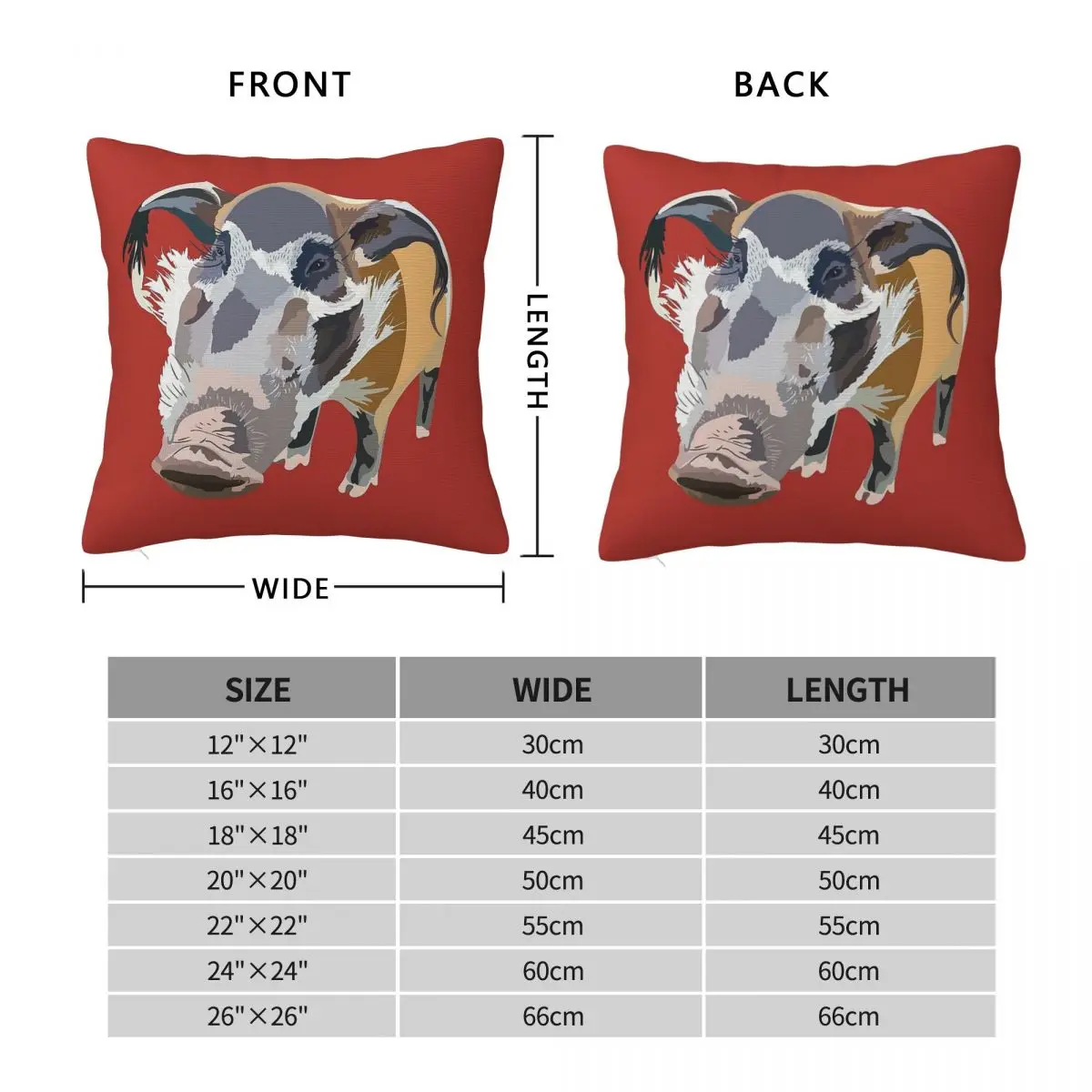 R Is For Red River Hog Pillowcase Polyester Linen Velvet Pattern Zip Decor Throw Pillow Case Home Cushion Cover
