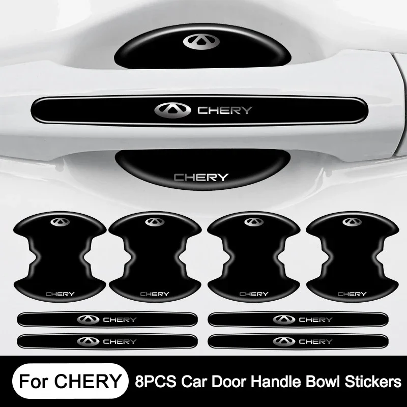 8Pcs Car Door Handle Bowl Protector Stickers For Chery Tiggo7 Tiggo8 Pro Omoda C5 Jaecoo J7 Anti‑Scratch Decals Exterior Auto Ac