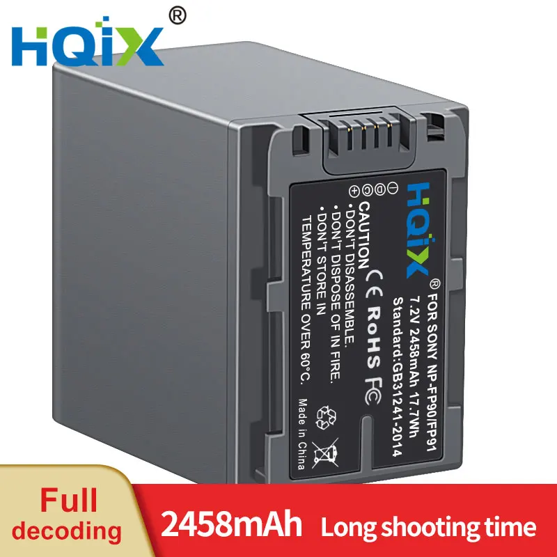 HQIX for Sony DCR-HC18 HC19 HC20 HC21 HC22 HC26 HC28 HC30 HC44 HC33 HC39 HC40 HC41 HC42 HC43 Camera NP-FP90 Battery Charger