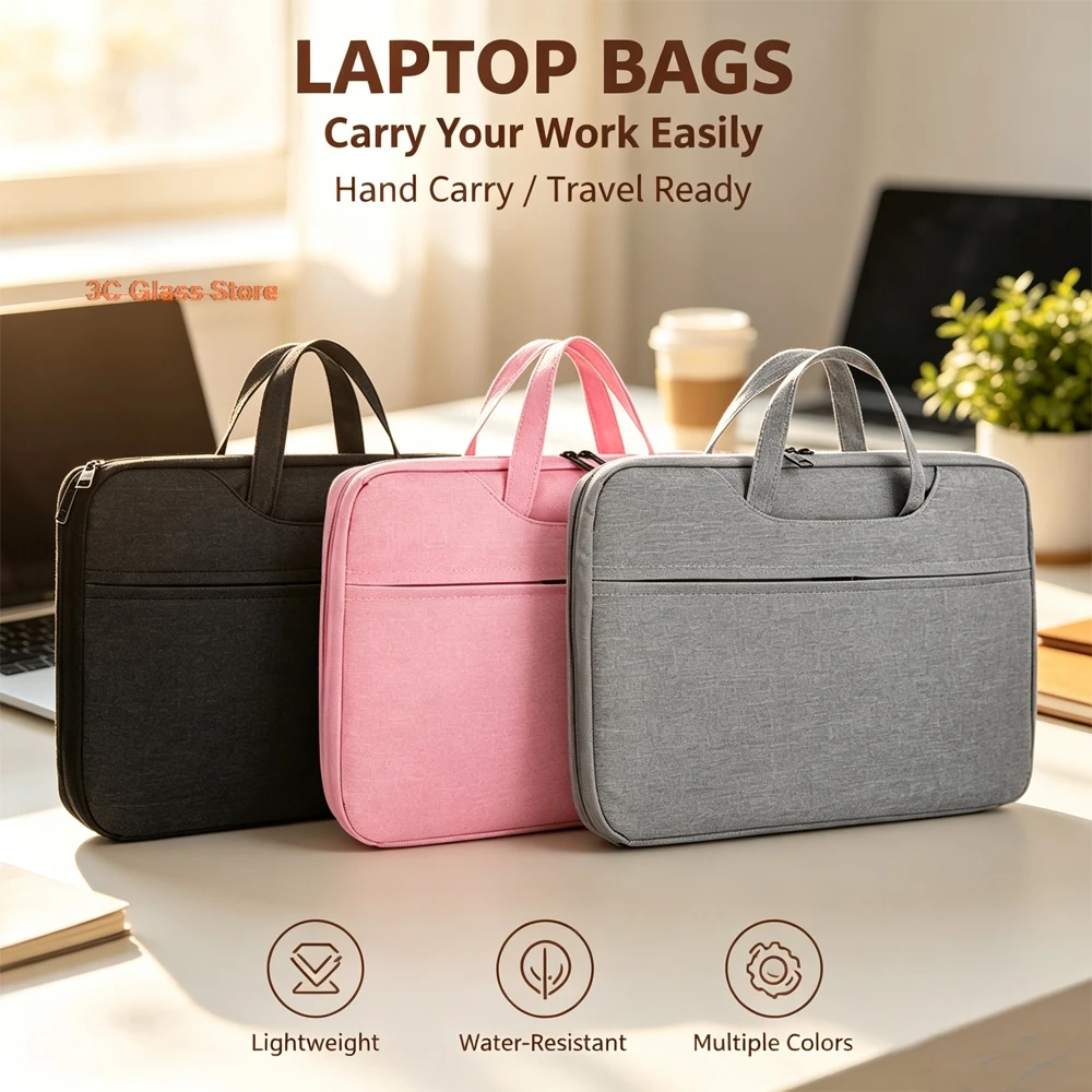 Laptop Sleeve Bag With For MacBook Air13 15 Inch Notebook MacBook Pro13 14 15.6 Inch M1 M2 M3 M4 Waterproof Zipper Portable Bag