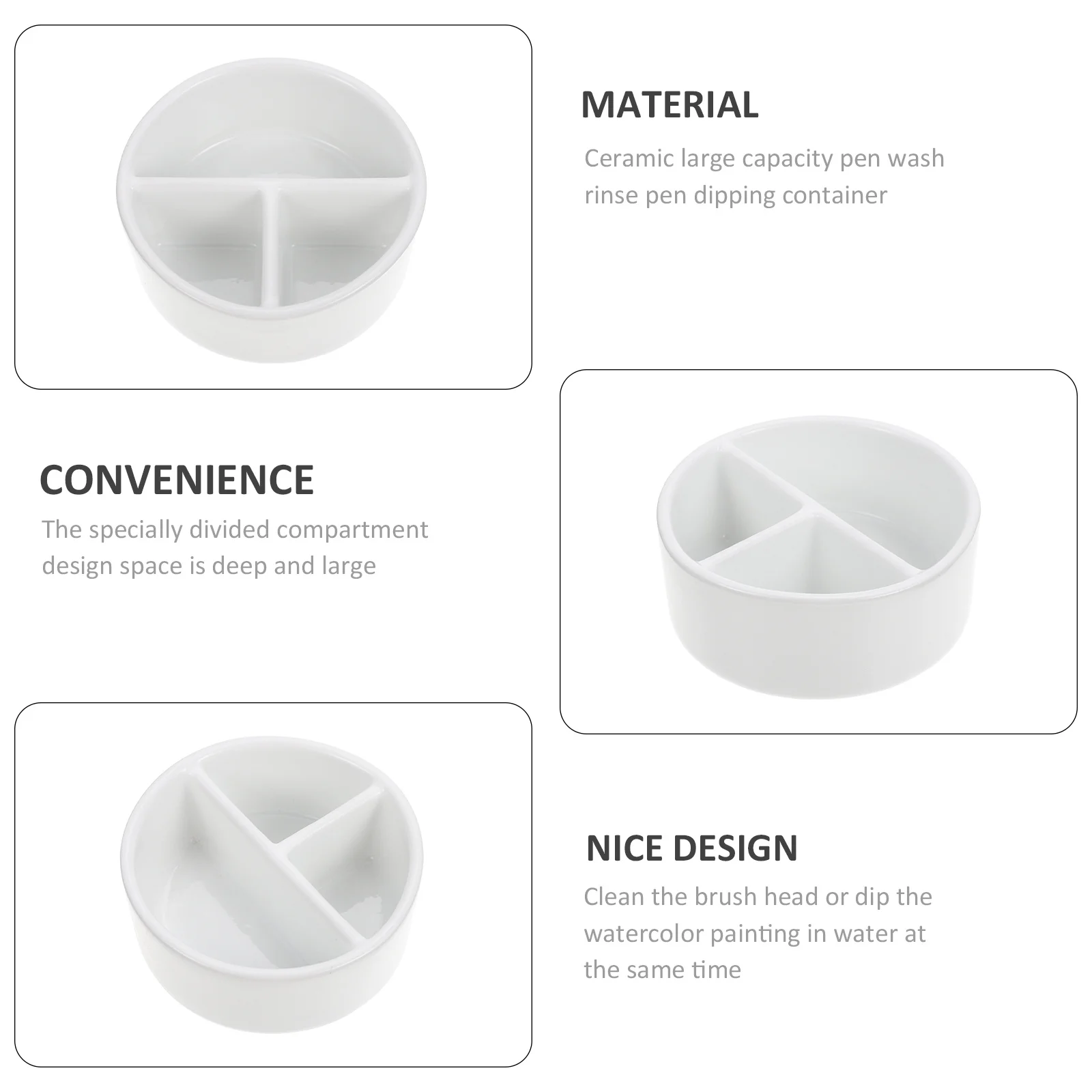 

Pen Washing Plate Sturdy Wear Break Resistance Ability Long Lasting Inkwell for Artistic Needs Ink Dish Calligraphy Ink Dish