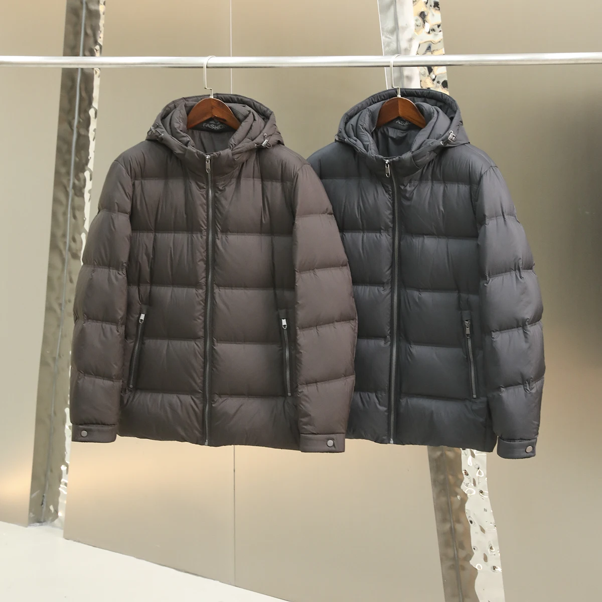 

Мужская зимняя куртка класса люкс с капюшоном, очень теплая, из полиэстера, модная, городская, ветрозащитная, с длинными рукавами, на молнии