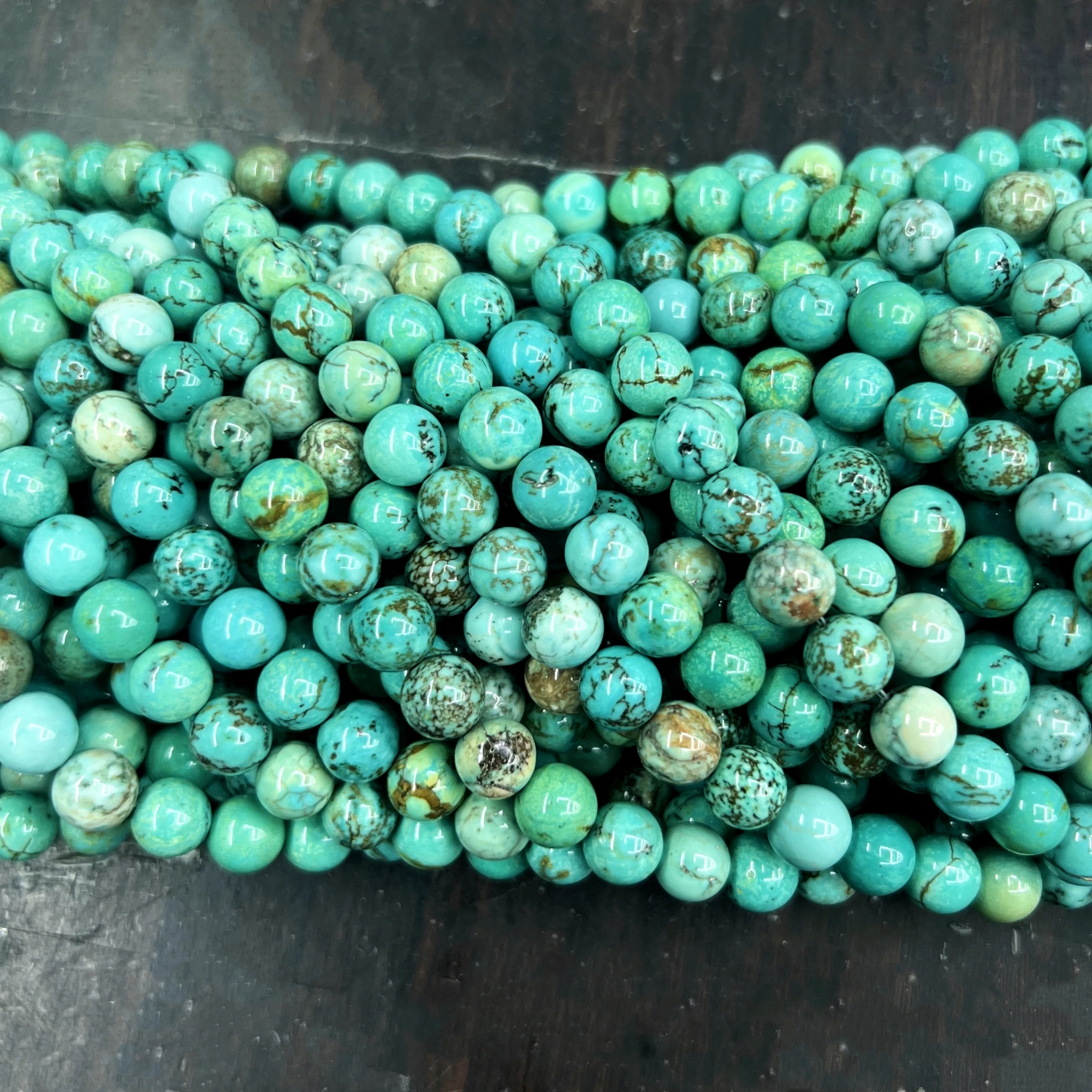 5Strands 15.5inchs Natural Stone Turquoises Round Loose Beads 6mm 8mm 10mm Pick For DIY Jewelry Making