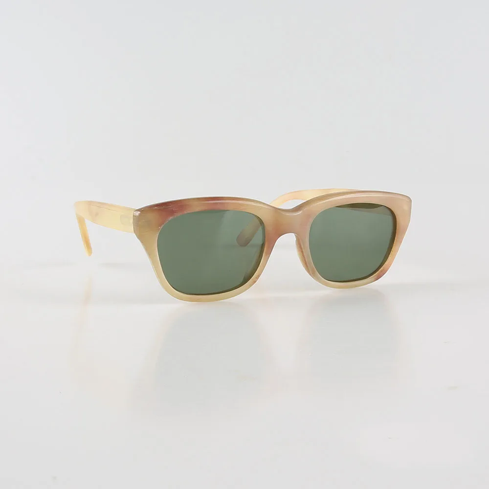 Men's Glasses Frame Reading Lenses Eyeglass Frames Square Vintage Retro Handmade craft Honey Horn Man Prescription Eyeglasses