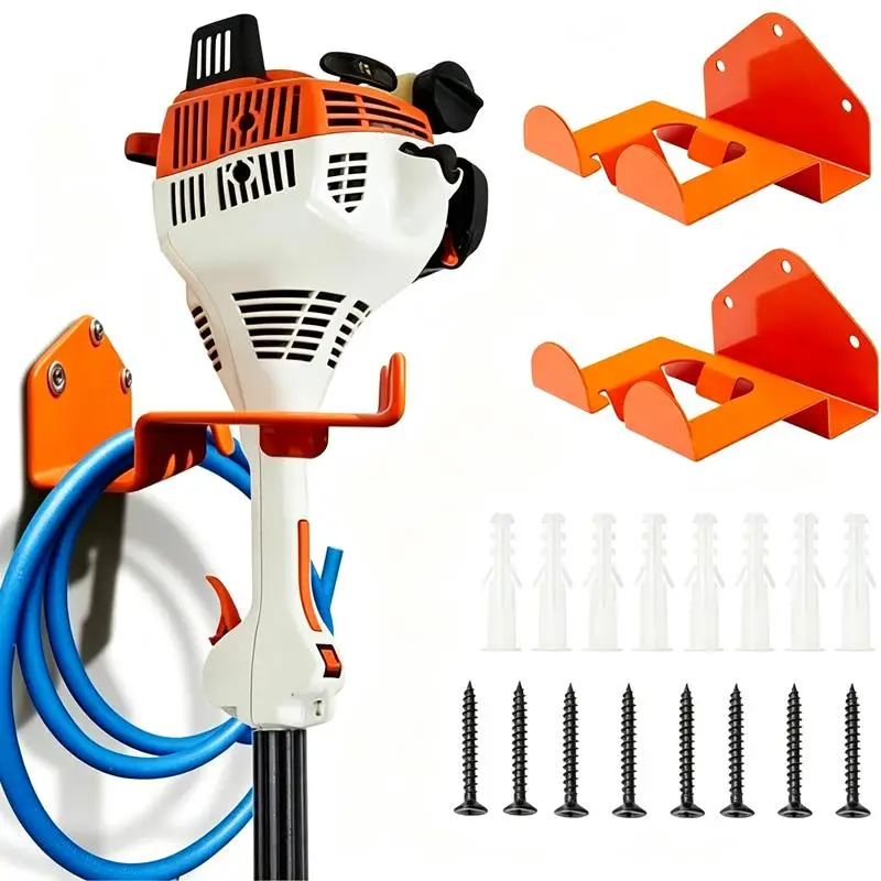 Garage Organizer Trimmer Rack Garden Power Tool Hanger Weed Whackers Holder Wall Mounted For Grass Trimmer Hedge Garden Tools