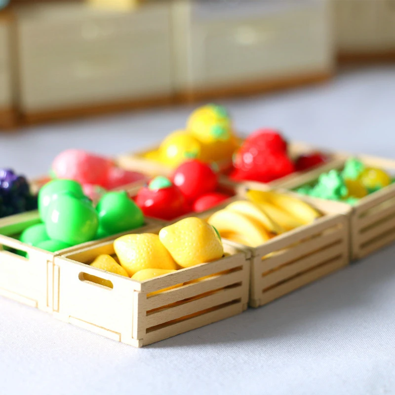 10PCS/Bag Miniature Simulation Fruit Dollhouse Toy Mini Cute Fruit Model Jewelry DIY Accessories Micro Landscape Ornaments Gifts