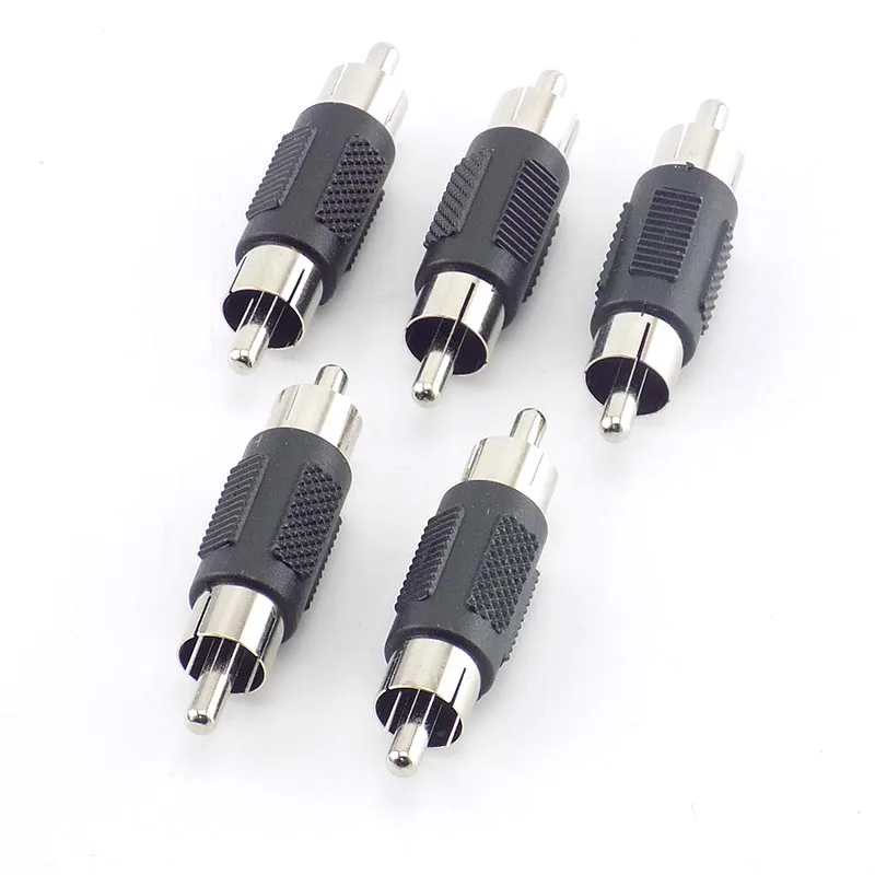 2 buah RCA laki-laki ke RCA steker laki-laki adaptor coupler AV Audio Video Plug Jack kabel ekstensi konektor untuk Aksesori Kamera CCTV