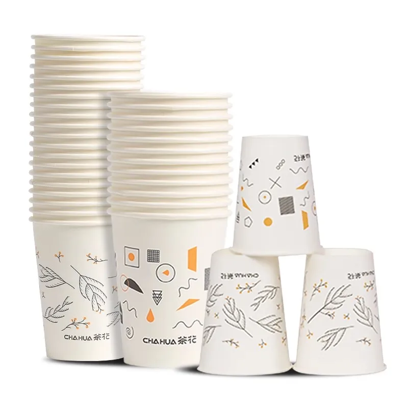 CHAHUA 100pcs Paper Cup Disposable Thickened Paper Cups Set For Coffee Water Carton Cups For Commercial Use Household Products